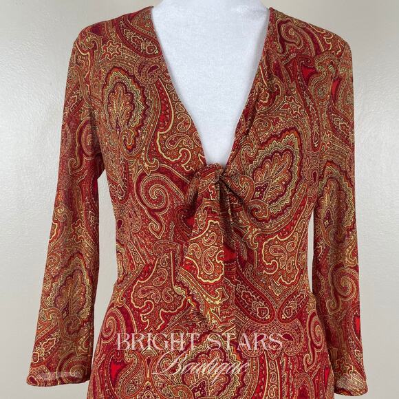 Rare Paisley Dress ASO Tara Maclay Buffy the Vampire Slayer Long Sleeve V-Neck - Picture 7 of 10